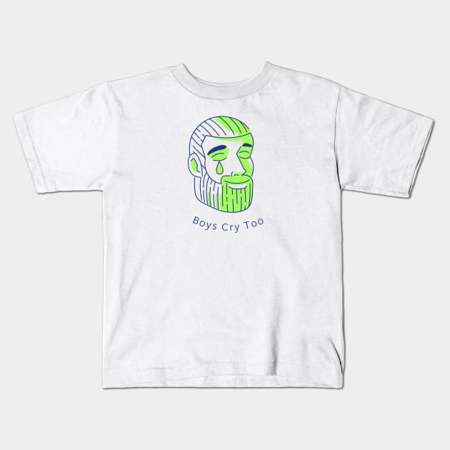 Boys Cry Too Men's Mental Health Kids T-Shirt by Wo:oM Atelier